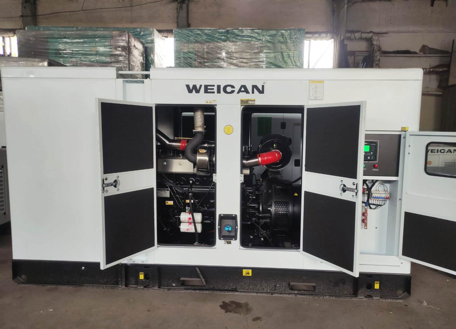 Дизельный генератор Weican 300 кВт в шумозащитном кожухе, на базе двигателя Steir series